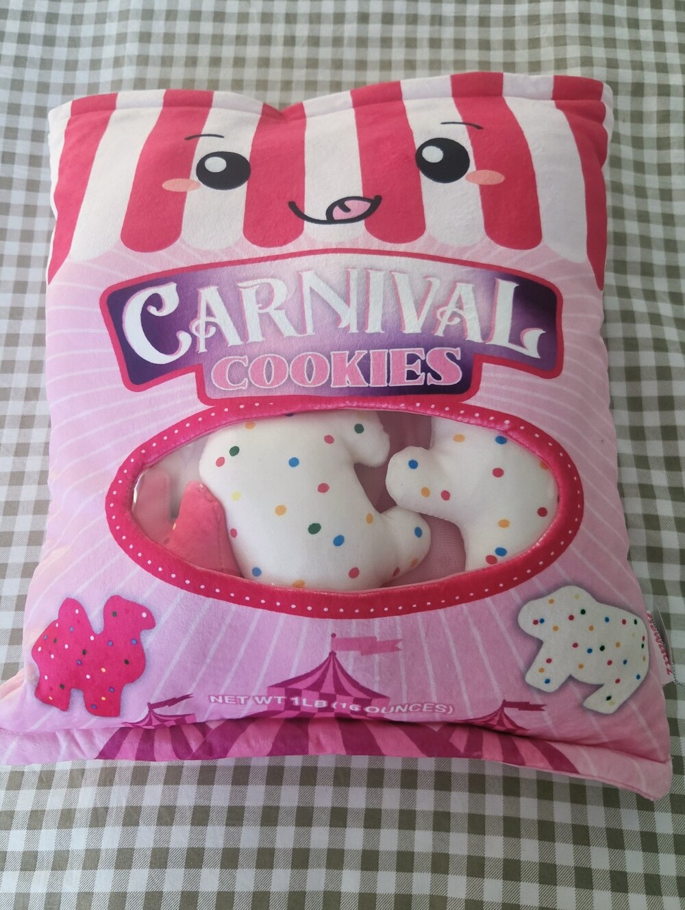 NWT Bewaltz Carnival Cookies Pillow with Mini Cookie Plush Camels & Bears - Picture 14 of 14